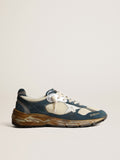 Men's Dad-Star in petrol-blue suede with white leather star| Golden Goose