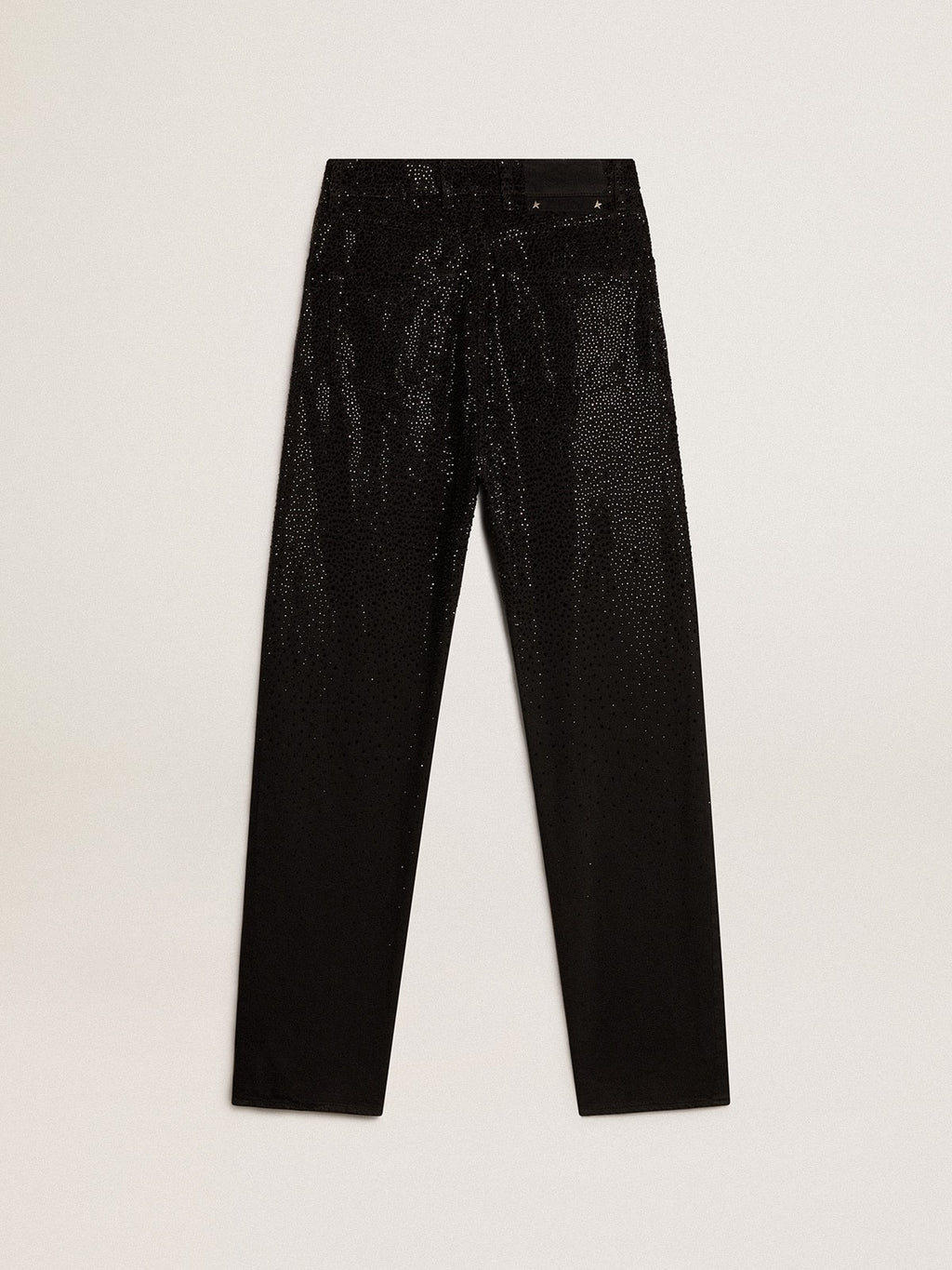 Women's cotton denim pants with shaded-effect crystal decoration| Golden Goose