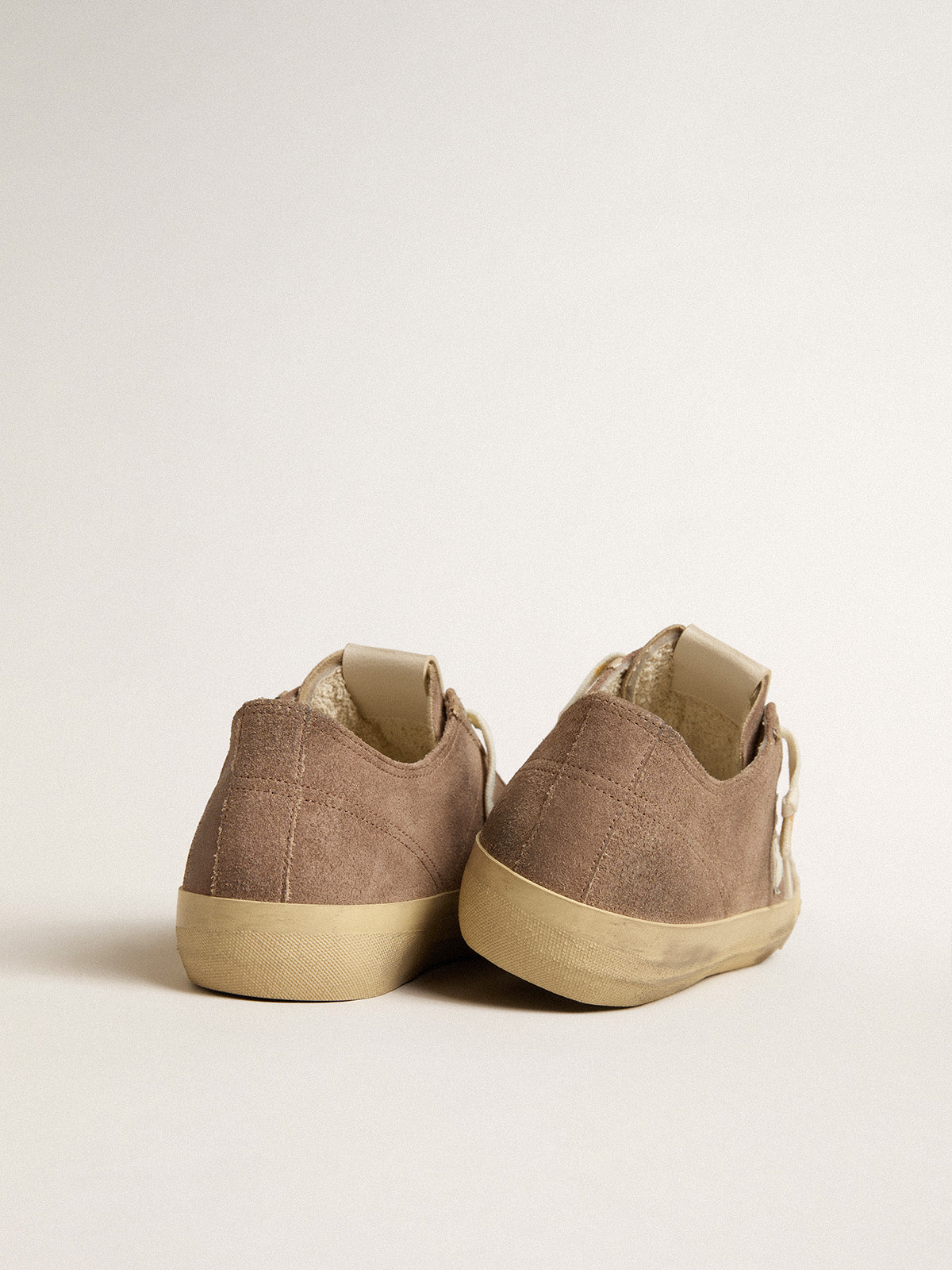 V-Star in dove-gray suede with white nappa leather star| Golden Goose