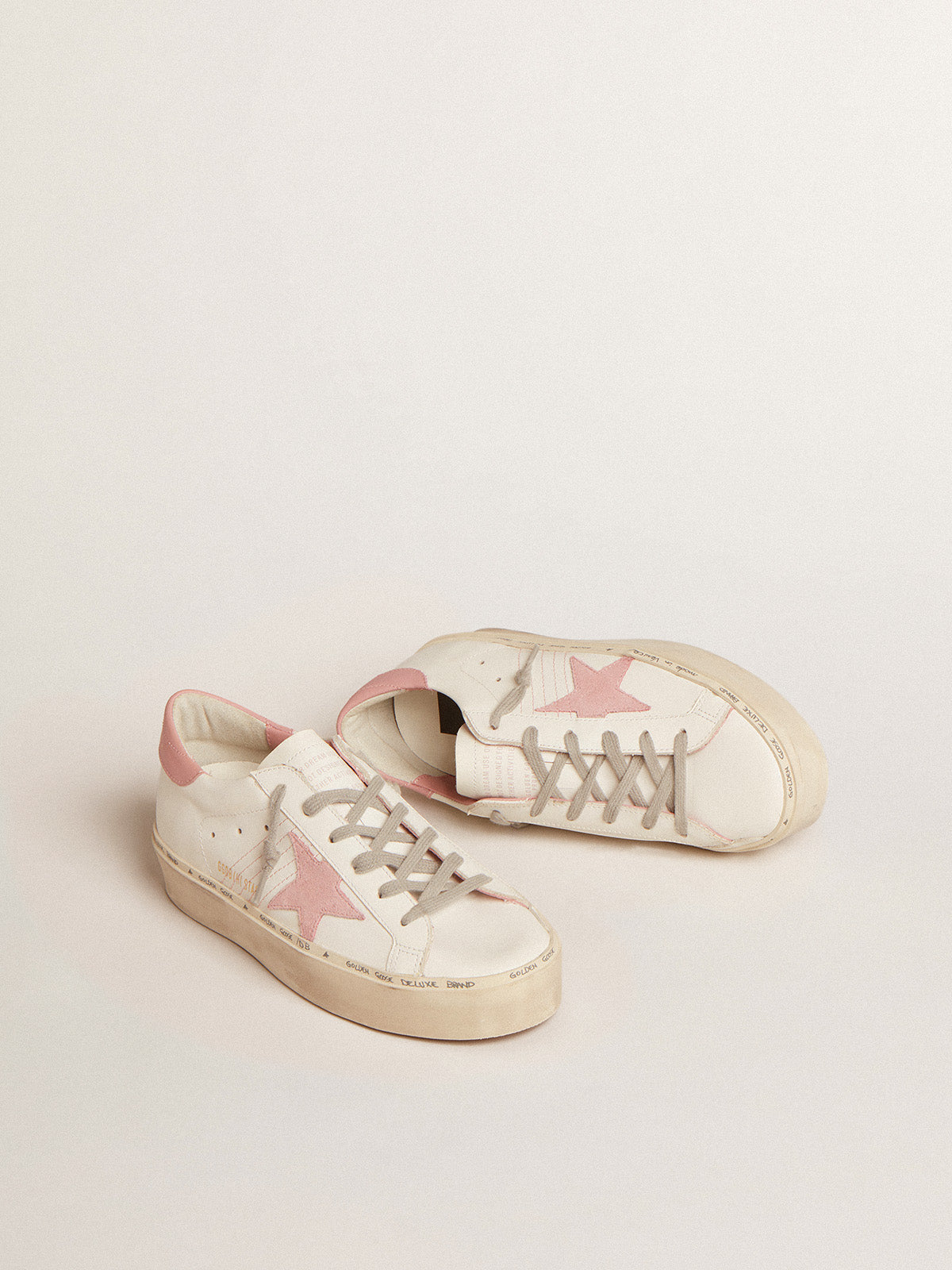 Hi Star with suede star and old rose leather heel tab| Golden Goose