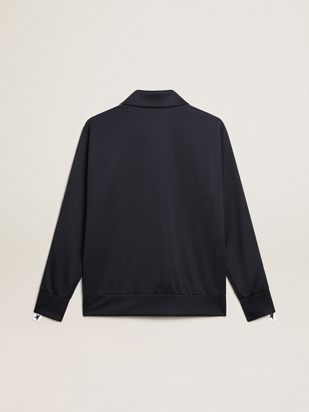 Dark blue sweatshirt with white strip and contrasting blue stars| Golden Goose