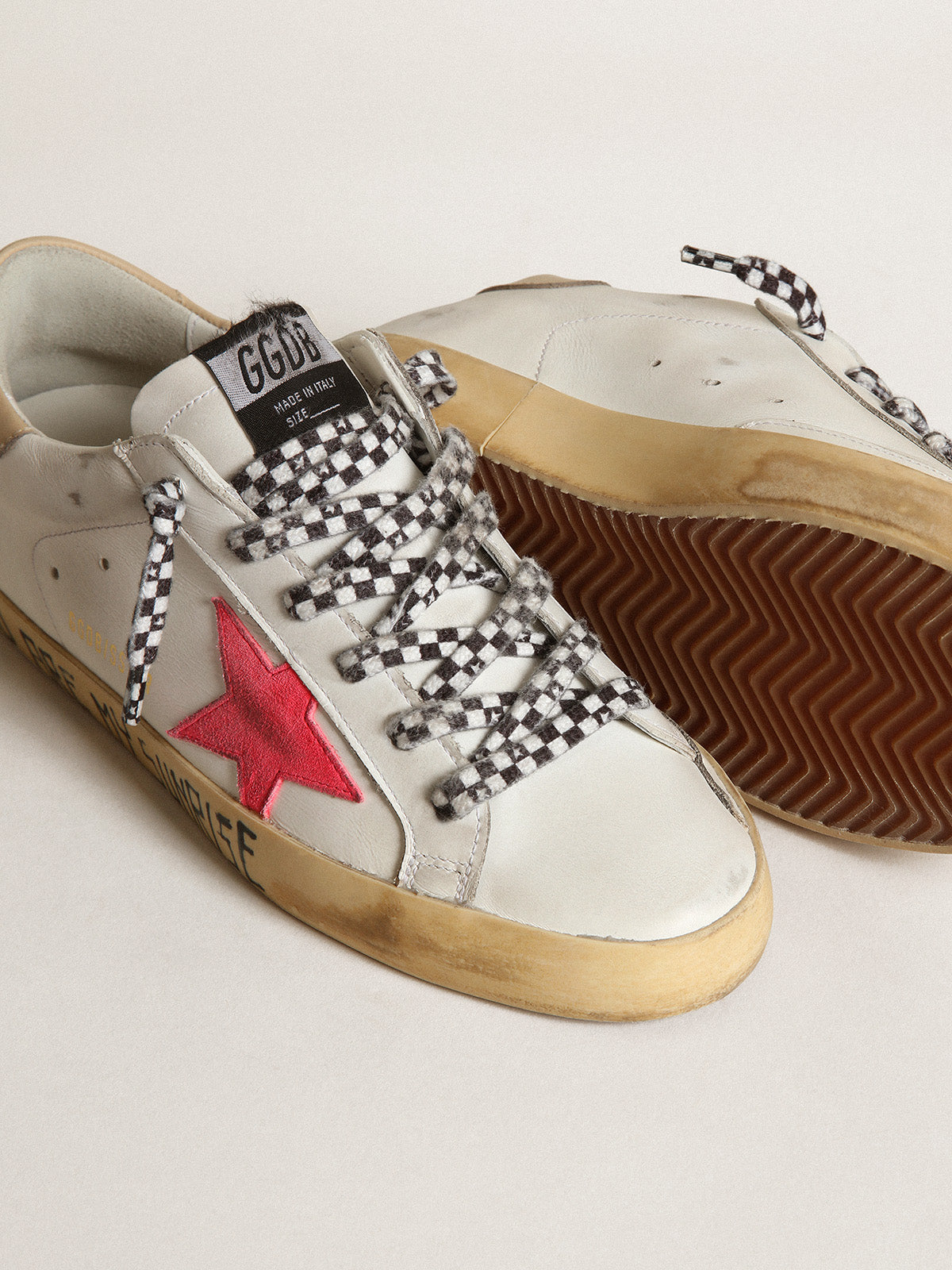Super-Star with lobster suede star and sand leather heel tab| Golden Goose