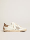 Women's Super-Star with silver leather star and snake print| Golden Goose