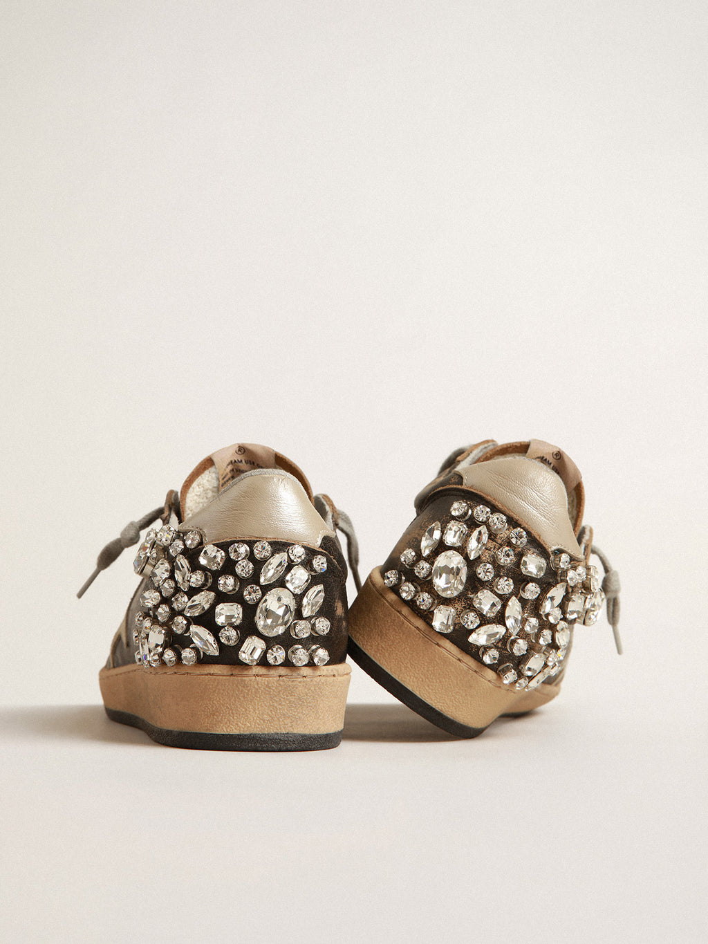 Ball Star in black leather with crystal decoration| Golden Goose