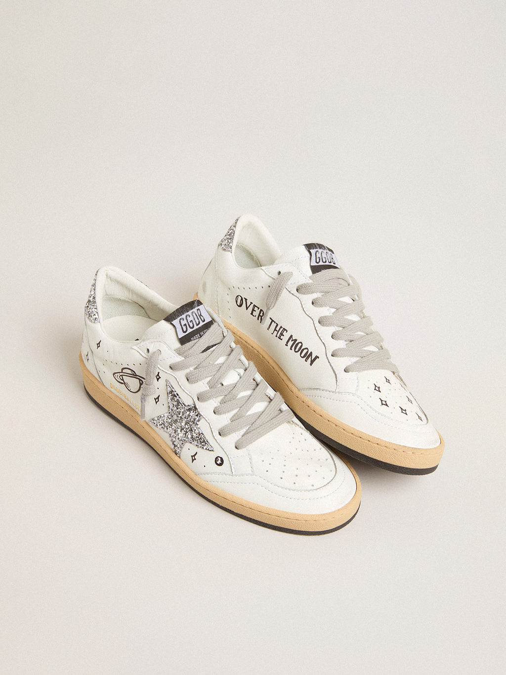 Men's Ball Star Wishes in nappa leather with glitter star and heel tab| Golden Goose