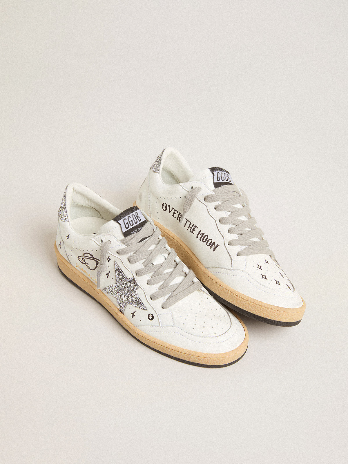 Men's Ball Star Wishes in nappa leather with glitter star and heel tab| Golden Goose