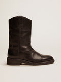 Biker boots in black leather| Golden Goose
