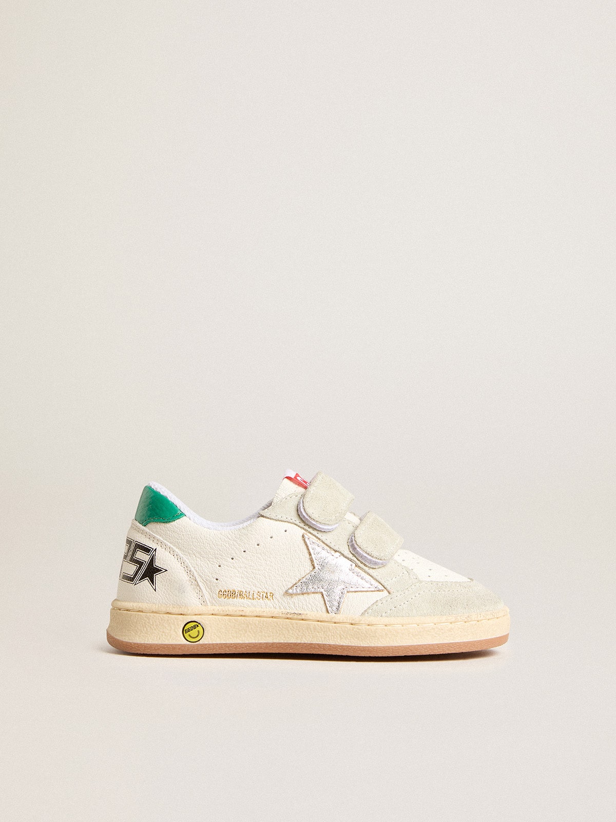 Young Ball Star with silver star and green suede heel tab| Golden Goose