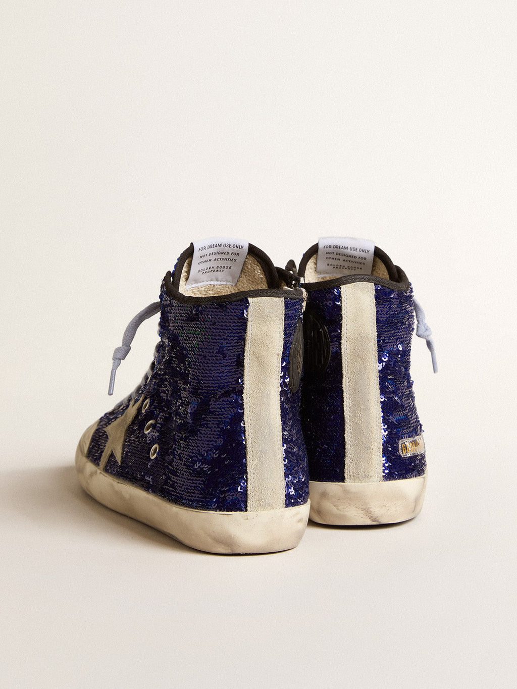Men's Francy Penstar in blue sequins with ice-gray suede star| Golden Goose