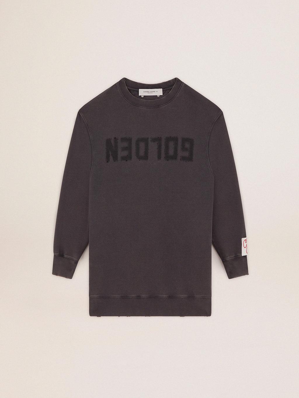 Women's sweatshirt dress with gray logo| Golden Goose