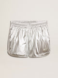 Men's running shorts in silver fabric| Golden Goose