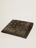 Moss-green scarf with paisley pattern| Golden Goose