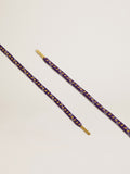 Purple laces with decorations and contrasting gold stars| Golden Goose