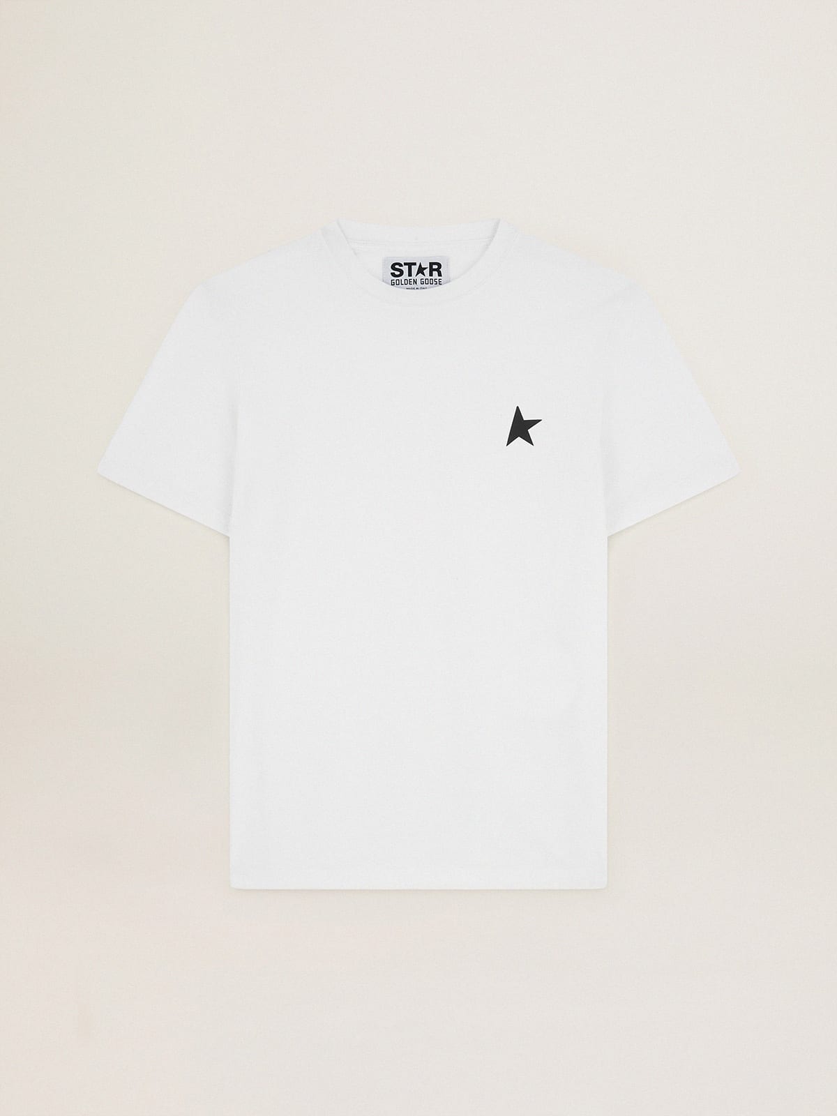 White Star Collection T-shirt with black star on the front| Golden Goose