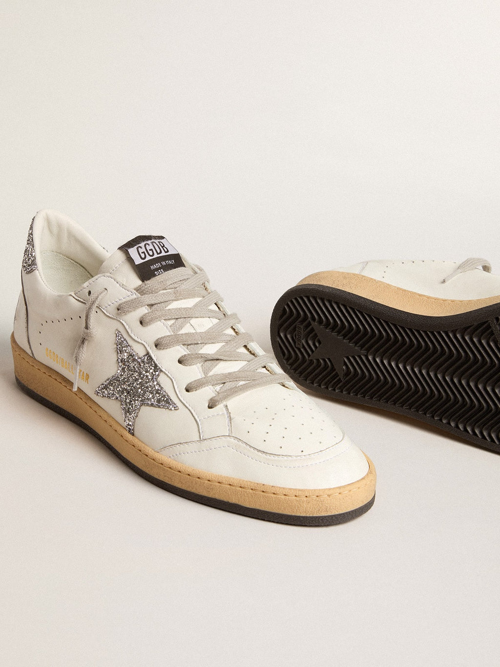 Men's Ball Star Wishes in nappa leather with glitter star and heel tab| Golden Goose