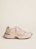 Men's Lightstar with pink leather and mesh upper and pink star| Golden Goose