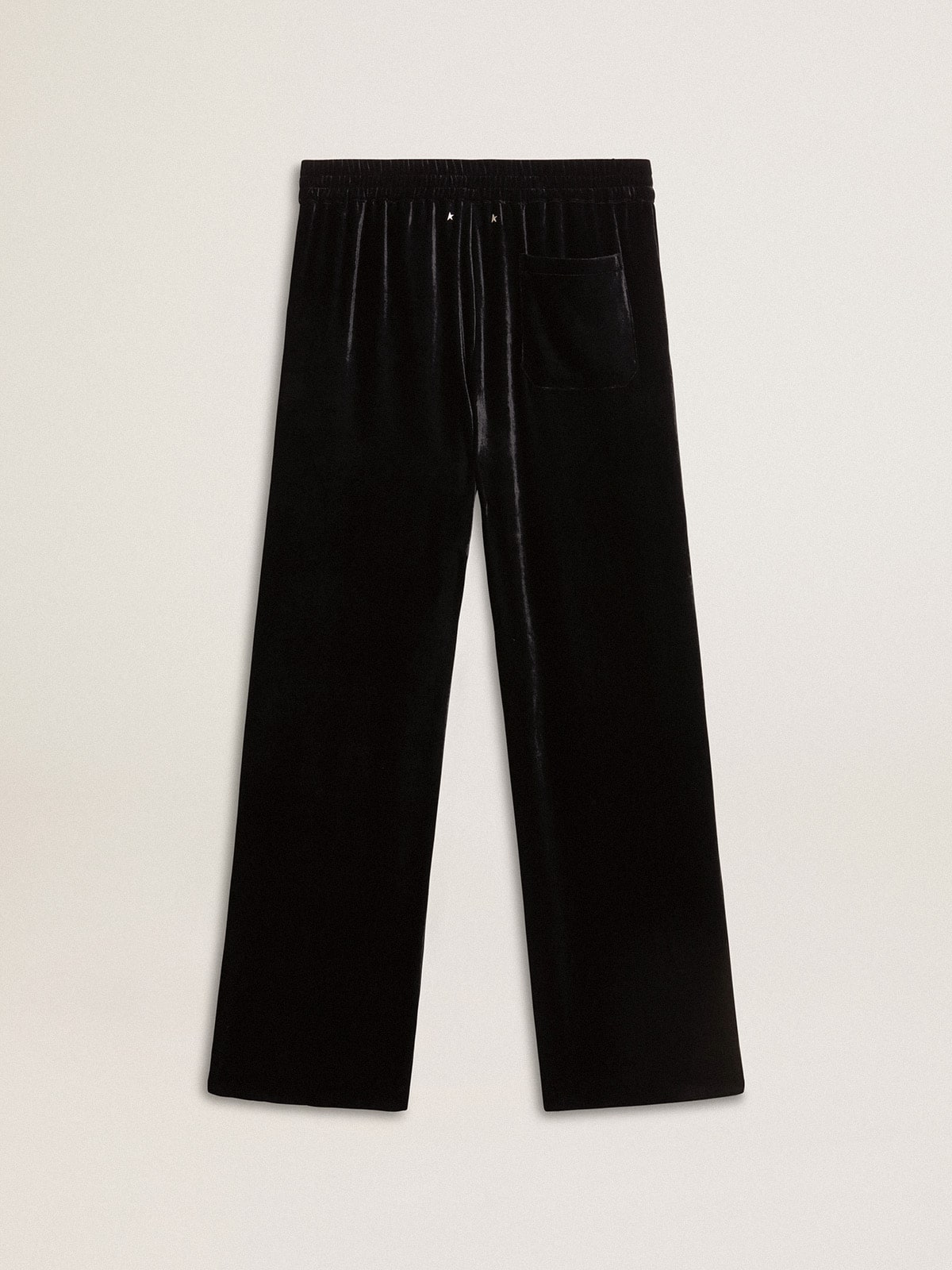 Men's black velvet effect pants| Golden Goose