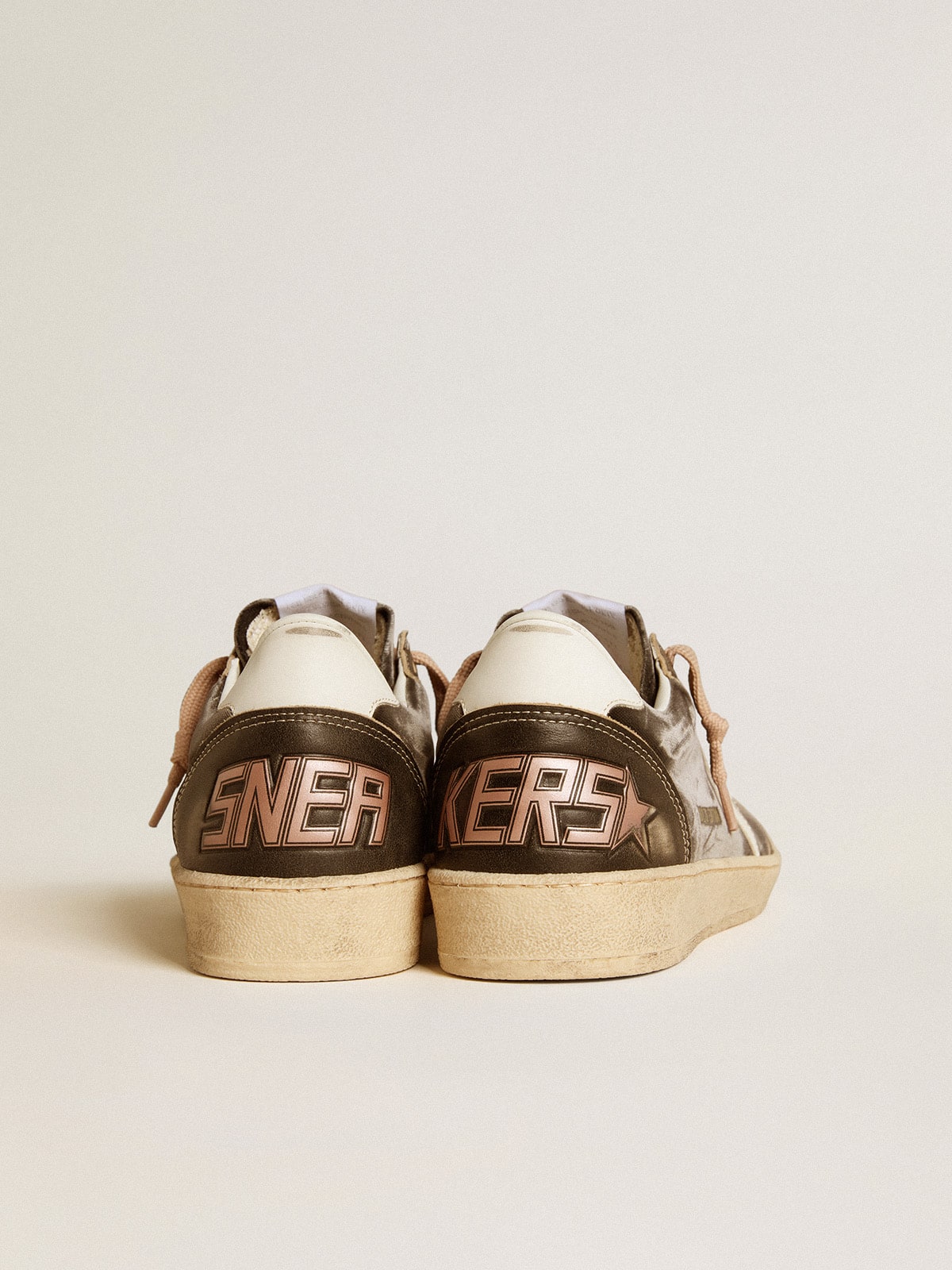 Ball Star LTD in black velvet with white leather star and heel tab| Golden Goose