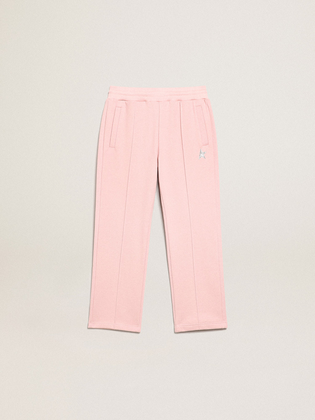 Pink joggers with glitter star on the front| Golden Goose