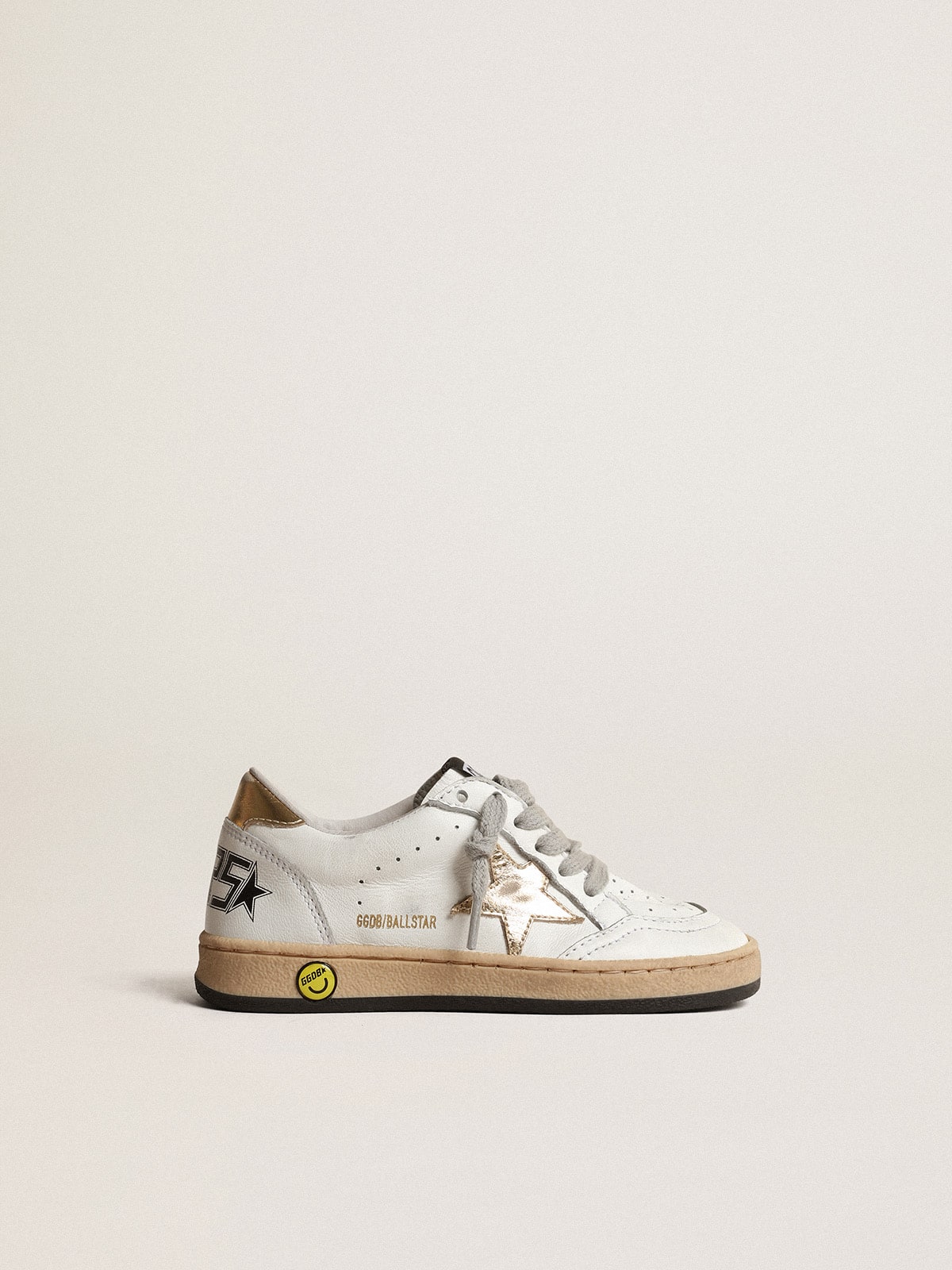 Ball Star Young with gold metallic leather star and heel tab| Golden Goose
