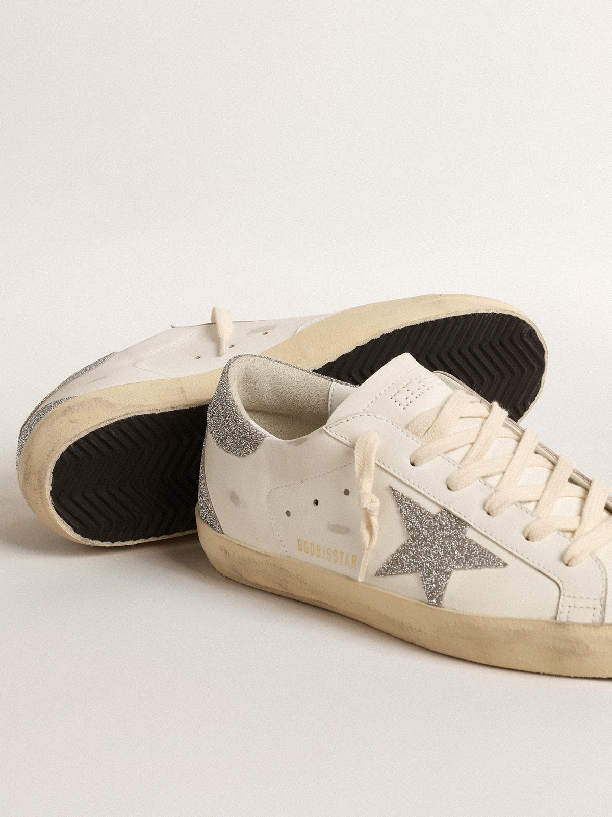 Super-Star with a silver Swarovski crystal star and heel tab| Golden Goose