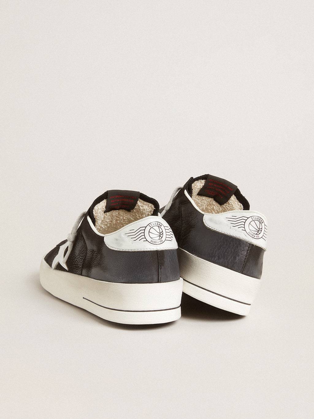 Stardan in black nubuck and mesh with gray leather star and heel tab| Golden Goose