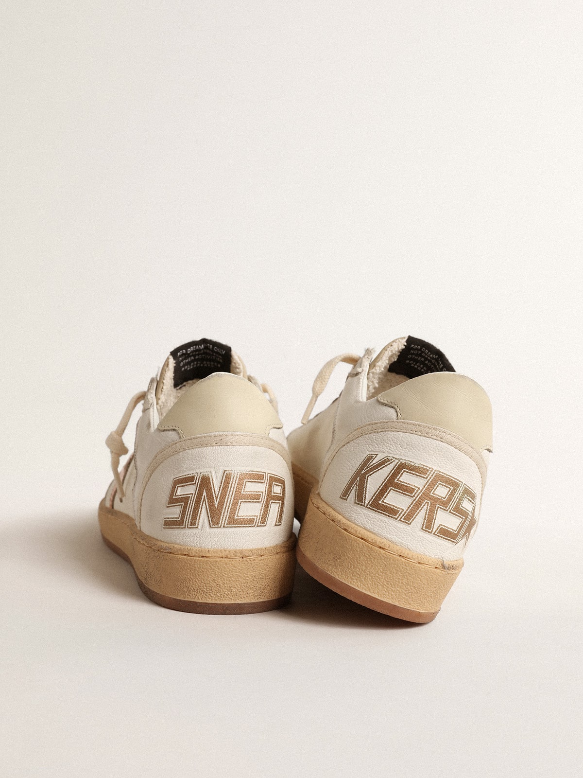 Ball Star LTD in canvas and nappa with bronze metallic leather star| Golden Goose