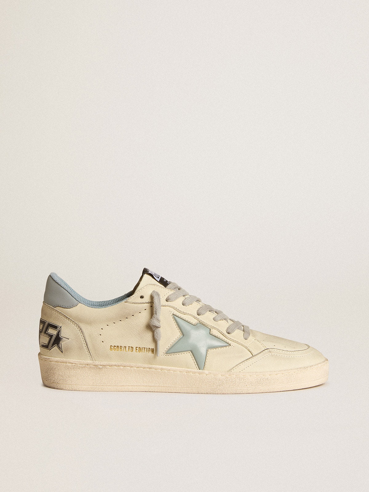 Men's Ball Star LTD with light blue plastic star and leather heel tab| Golden Goose