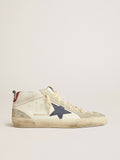 Mid Star LTD with blue leather star and white nappa leather flash| Golden Goose