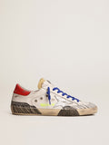 Super-Star LAB sneakers in white leather and multi-foxing-effect print| Golden Goose