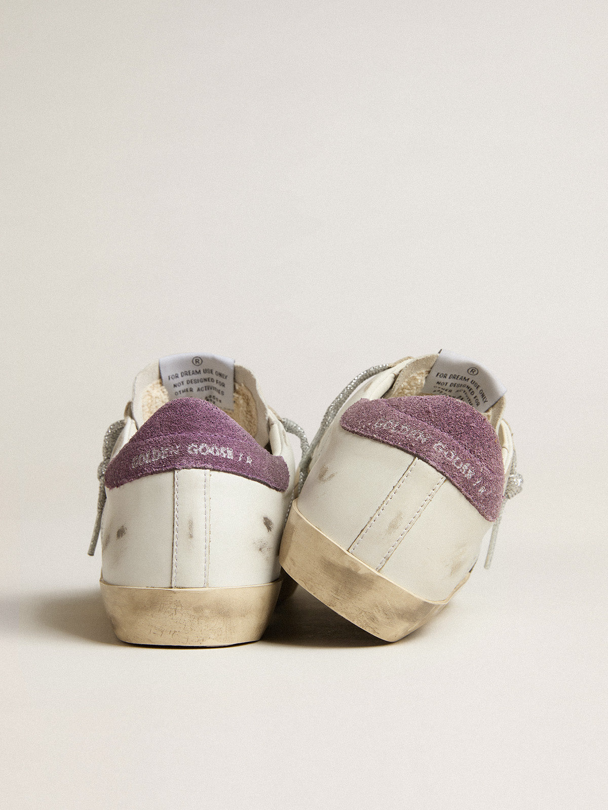 Super-Star with green snake-print suede star and purple heel tab| Golden Goose