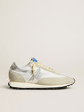 Men's Marathon with white nylon upper and silver star| Golden Goose