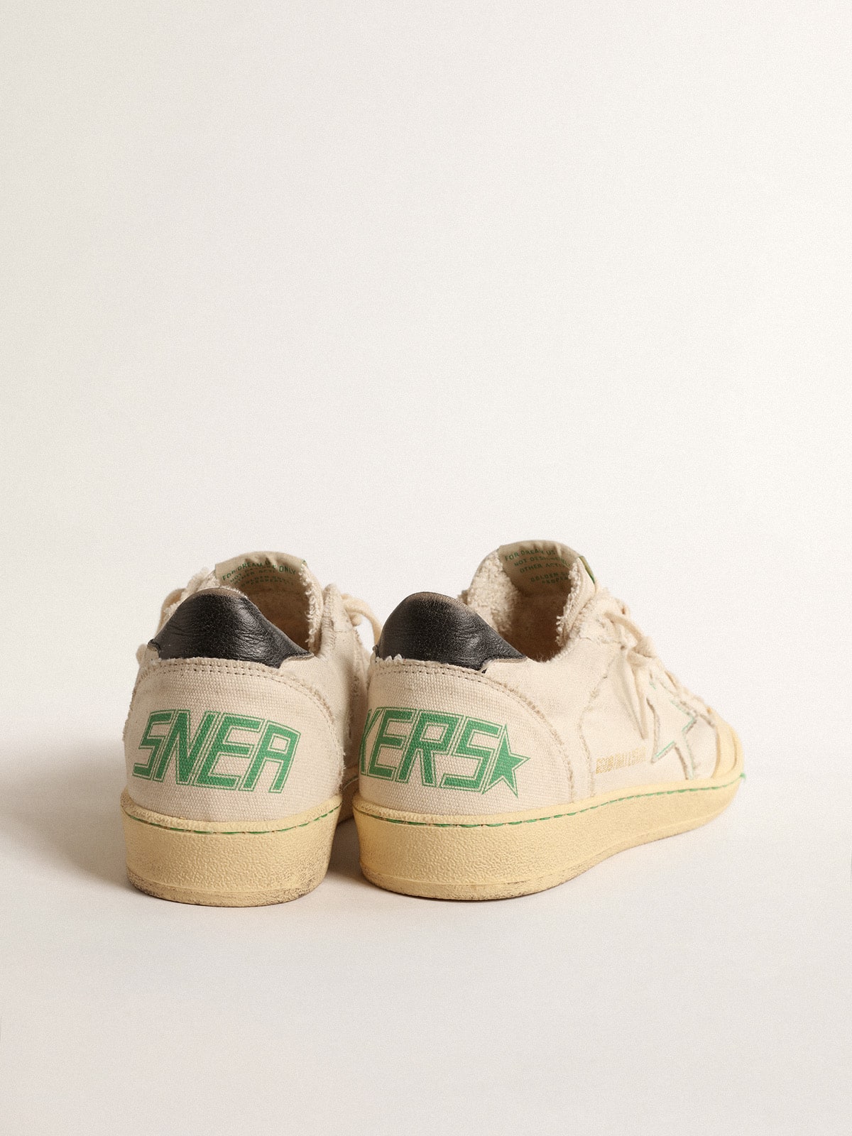 Ball Star LTD with vanilla canvas star and leather heel tab| Golden Goose