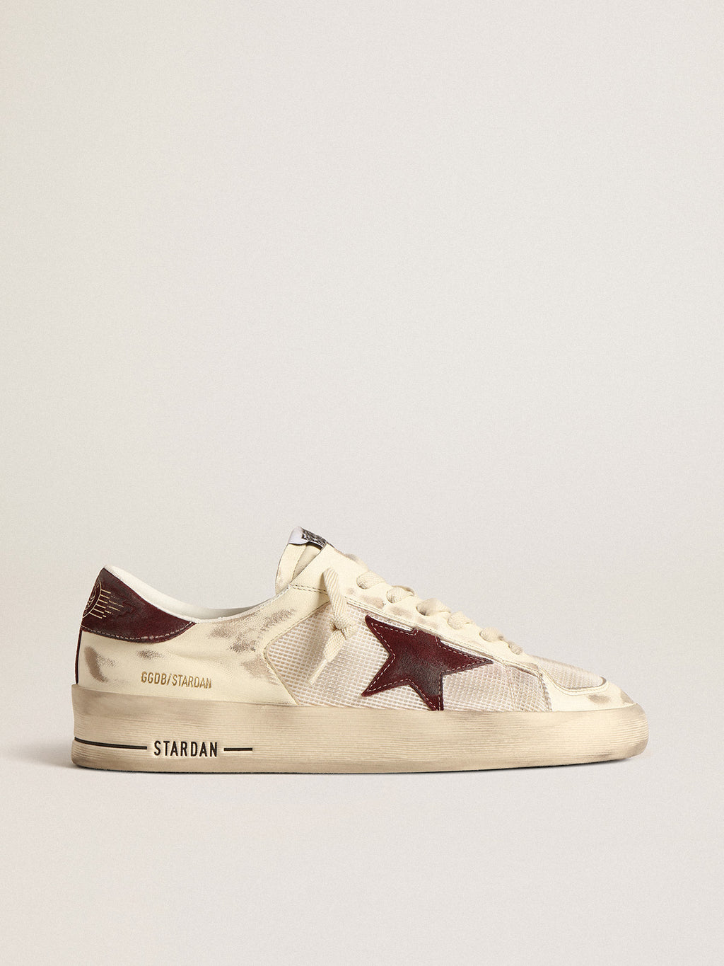 Stardan in nappa and mesh with wine-red suede star and heel tab| Golden Goose