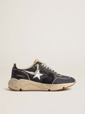Running Sole in blue nylon with white printed star| Golden Goose