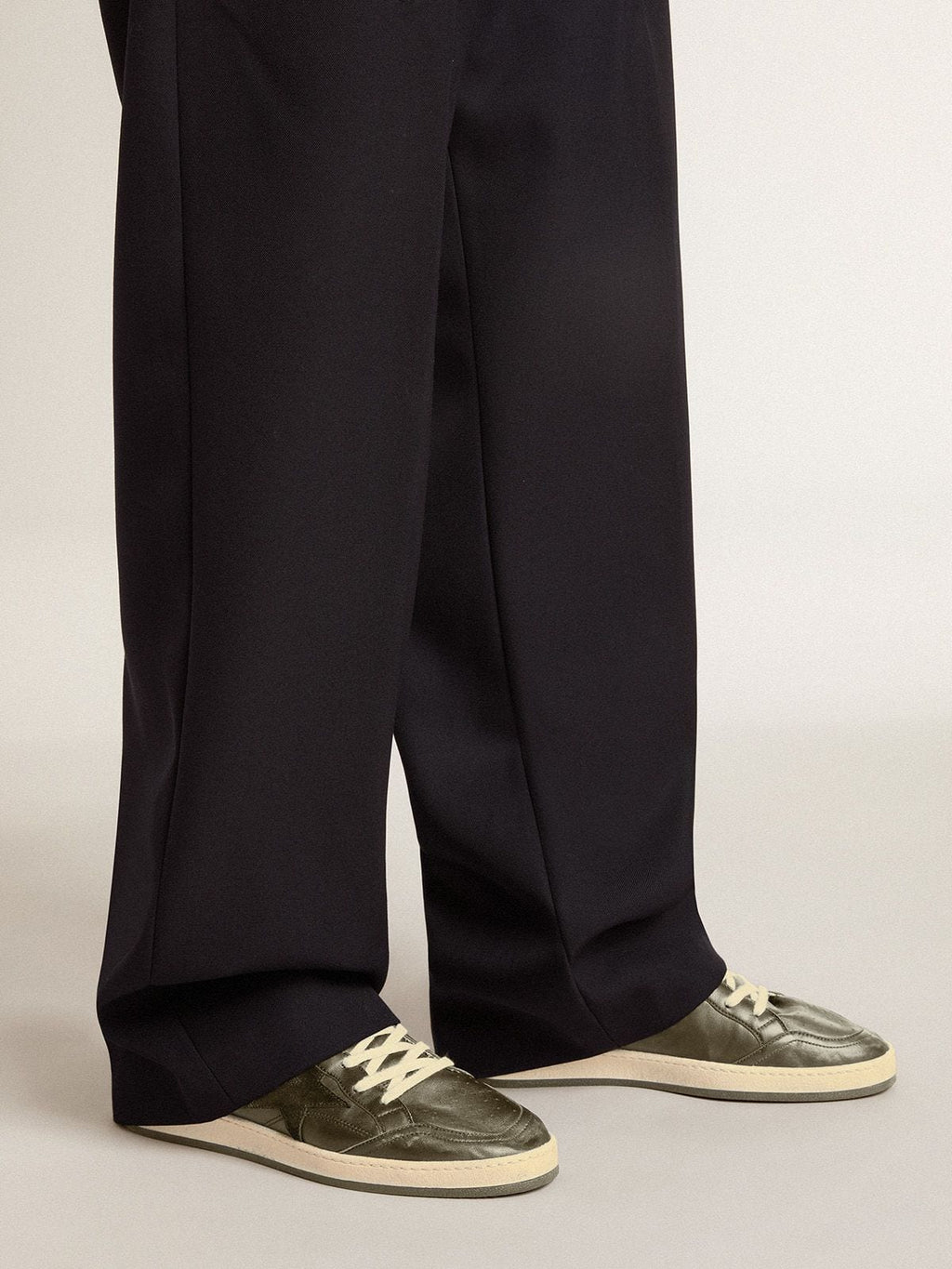 Men's Ball Star in black nappa with suede star and nappa heel tab| Golden Goose