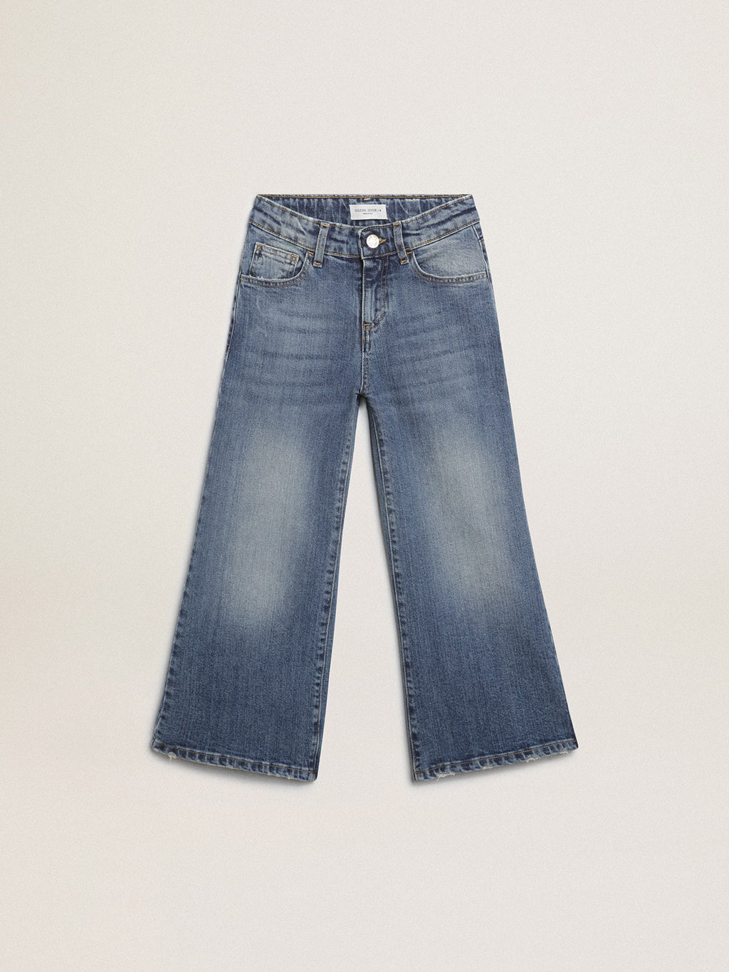 Wide-leg jeans in mid-blue bull denim| Golden Goose