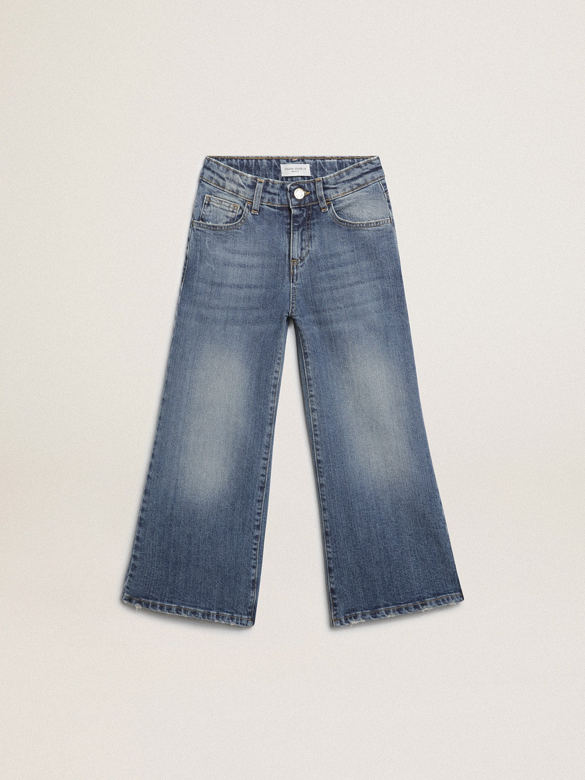 Wide-leg jeans in mid-blue bull denim| Golden Goose