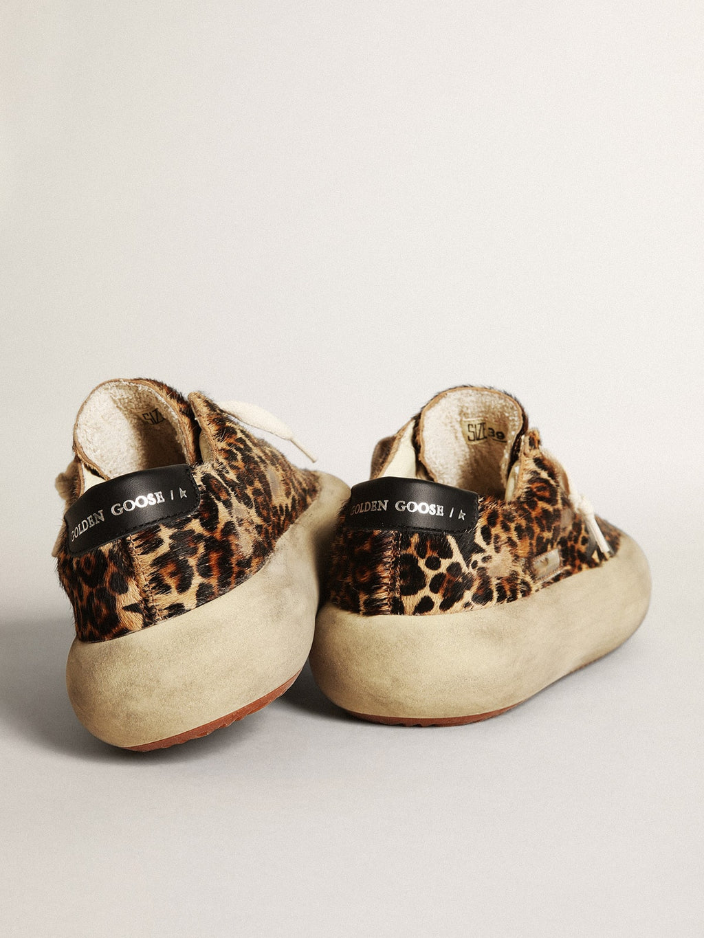 Women's Space-Star in leopard print pony skin with black star| Golden Goose