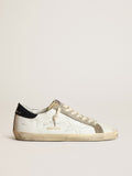 Men's Super-Star with perforated star and blue heel tab| Golden Goose
