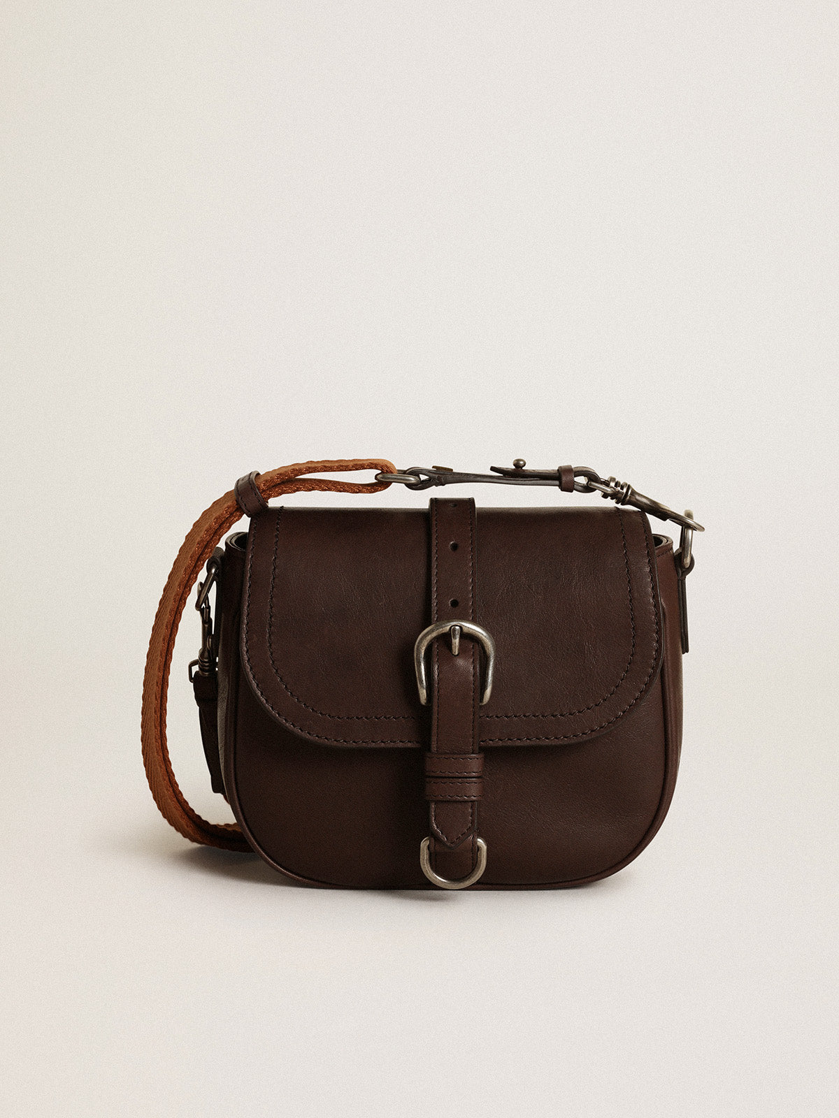 Women's Francis Bag small in dark brown leather| Golden Goose