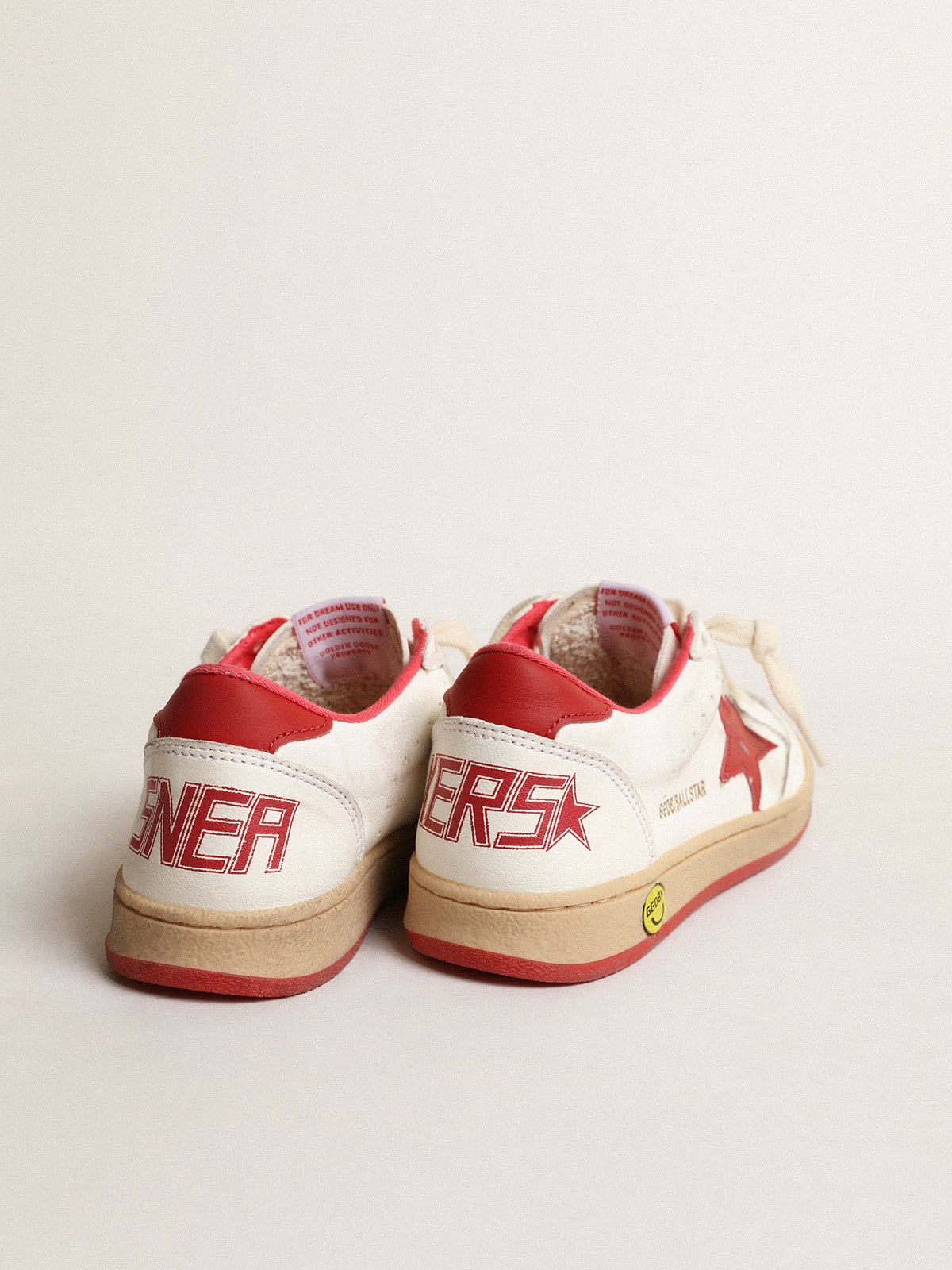Ball Star Junior in nappa with red leather star and heel tab| Golden Goose