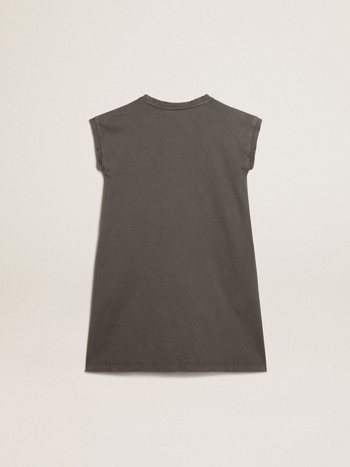 Gray mini dress with Golden lettering in crystals| Golden Goose