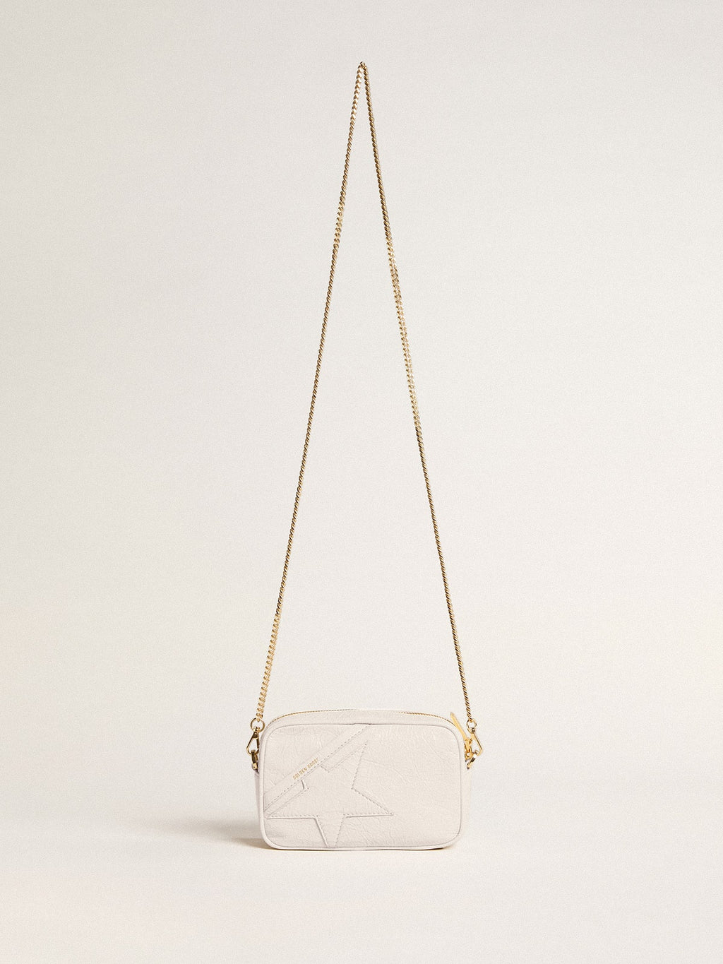 Mini Star Bag in butter-white leather with tone-on-tone star| Golden Goose