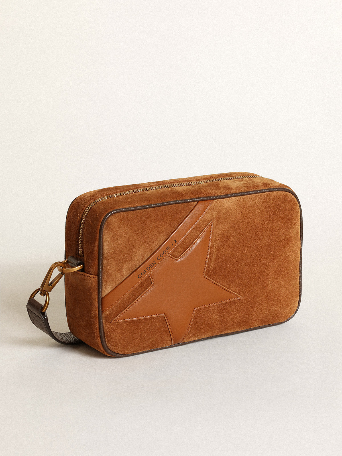 Star Bag in tobacco-colored suede with tone-on-tone leather star| Golden Goose