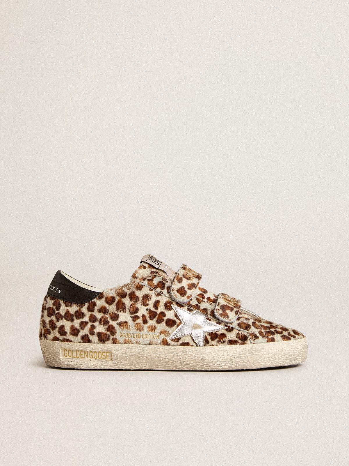 Women's Old School LTD in pony skin with silver star and leather heel tab| Golden Goose