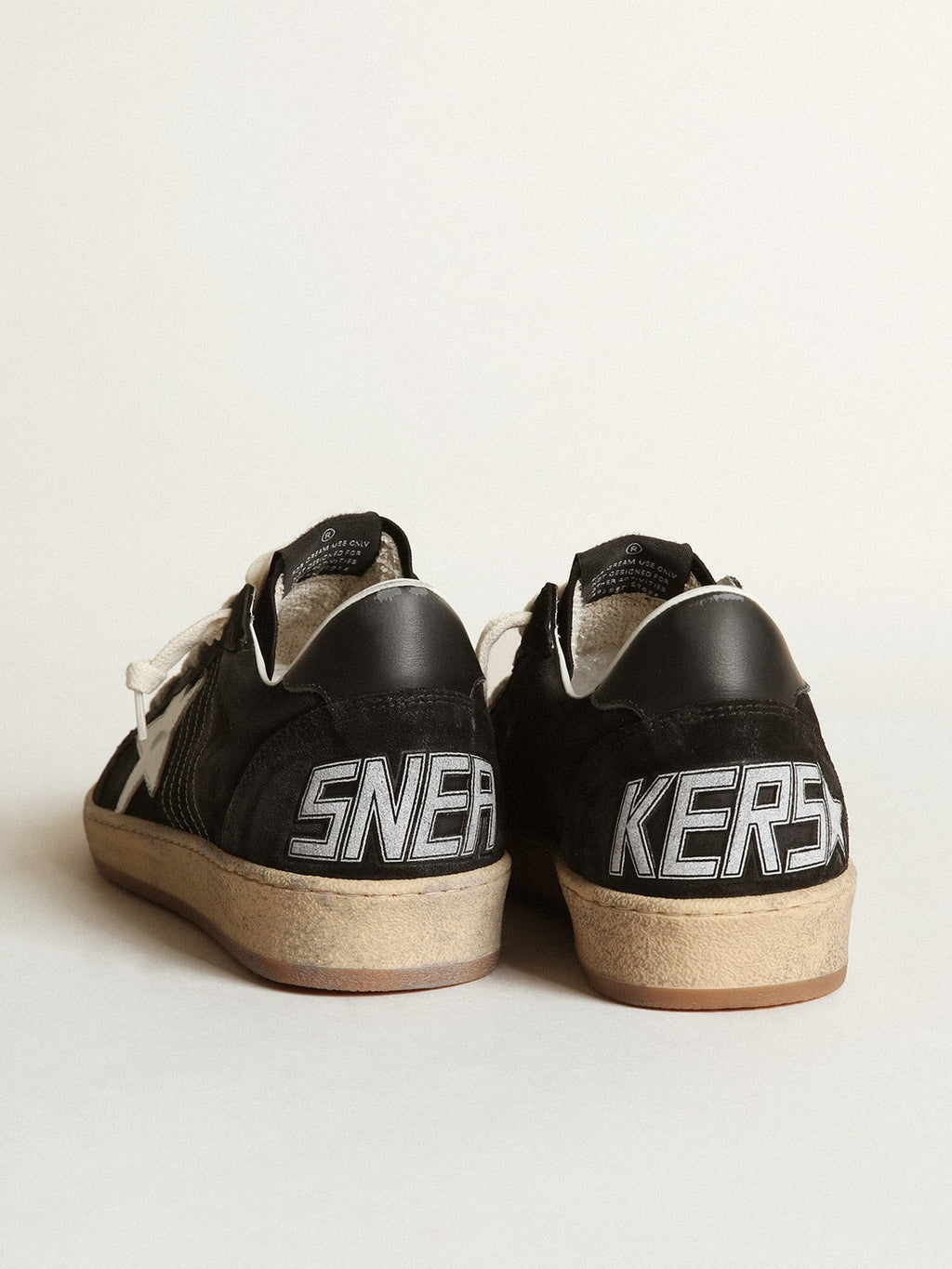 Women's Ball Star in black suede with white leather star| Golden Goose