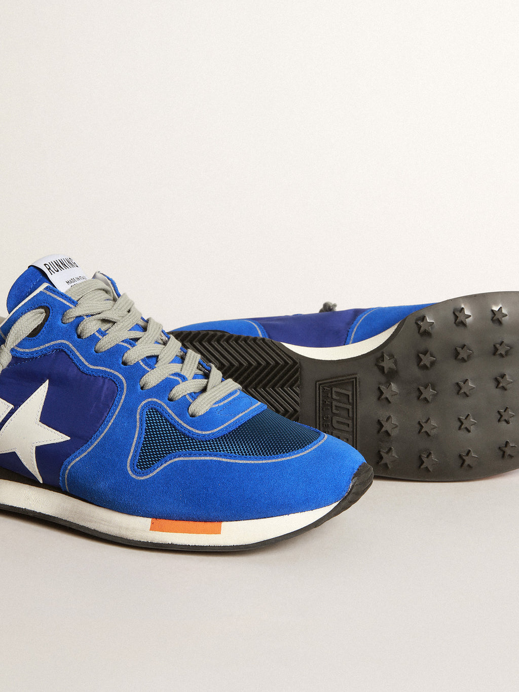 Electric blue Running sneakers with white star| Golden Goose