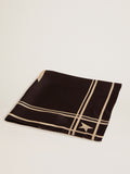 Black foulard with contrasting white stripes and stars| Golden Goose