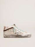 Women's Mid Star with silver star and flash in leopard print pony skin| Golden Goose